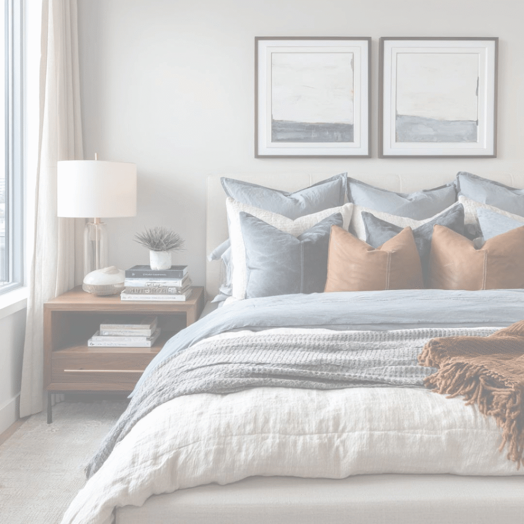 Before and after primary bedroom transformation by The Savvy ID Interior Designer Henry County GA.